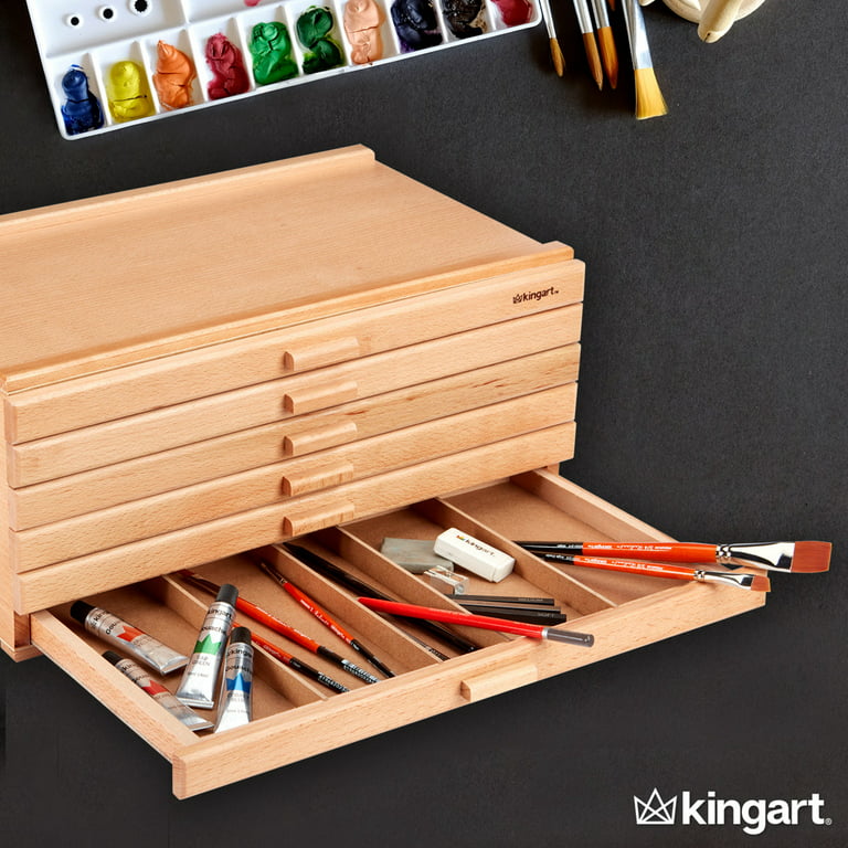 Kingart 2 Tier Wooden Artist Storage Box - Espresso : Target