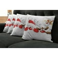thumbnail image 2 of Ambesonne Christmas Throw Pillow Cover 4 Pack, Funny Santa Reindeer, 16", Vermilion Caramel White, 2 of 6
