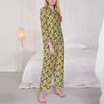 thumbnail image 3 of Honeii Monstera Leaves print Women's Pajama Sets Long Sleeve Button Down Sleepwear Nightwear Soft Pjs Lounge Sets-XX-Large, 3 of 7