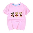 thumbnail image 5 of Toddler Girls Short Sleeve Crew Neck T-Shirts Drop Shoulder Letter 24 Months 2t 3t 4t 5t 6t 7t Star Print Graphic Trendy Cute Tees Gibobby,5-6 Years,Pink, 5 of 5