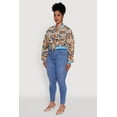 thumbnail image 4 of Womens Plus Size Floral Print Varsity Stripe Jacket, 4 of 5