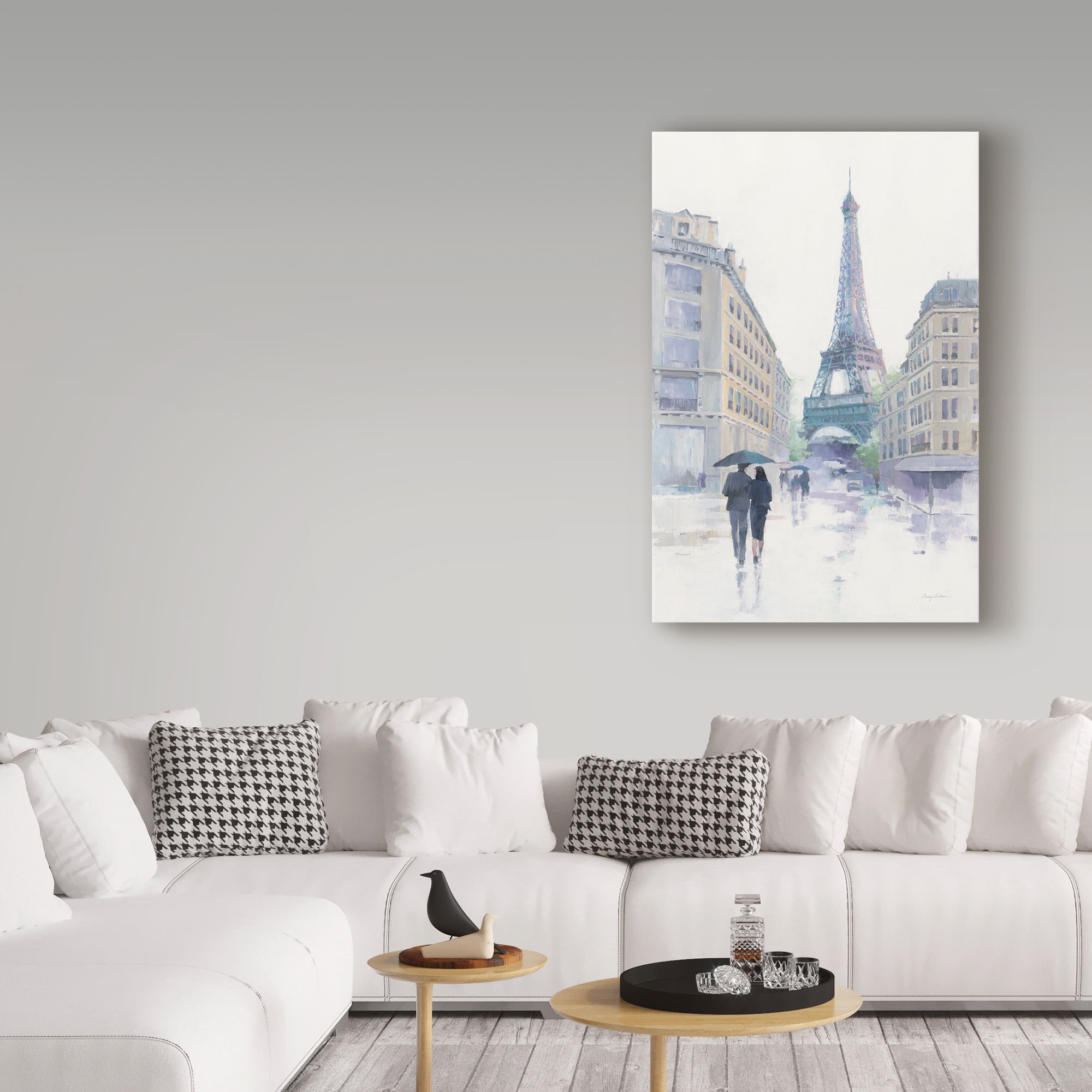 Trademark Fine Art 'Walking in the Rain' Canvas Art by Avery Tillmon