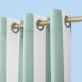 thumbnail image 4 of Sun Zero Valencia Cabana Stripe Indoor/Outdoor UV Protectant Room Darkening Grommet Curtain Panel, 54"x95", Soft Teal, 4 of 6