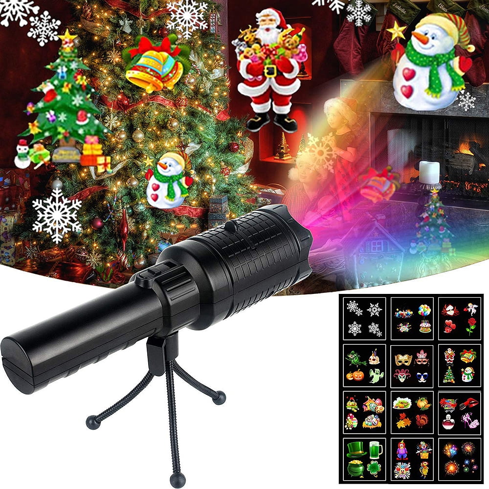 US Changing IP65 LED Laser Projector Light Xmas Party Deco W/Base&12 Patterns 