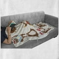 thumbnail image 6 of Sloth Soft Flannel Fleece Throw Blanket, Funny Sluggard Animal Character Different Poses Lazy Cartoon Mammal, Cozy Plush for Indoor and Outdoor Use, 60" x 80", Brown Pale Pink Blue, by Ambesonne, 6 of 6