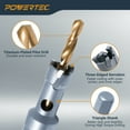 thumbnail image 6 of POWERTEC 2PK 1/2" Carbide Hole Saw for Soft & Hard Metal | Tungsten Carbide Tipped Hole Cutter Set with Titanium-Plated Pilot Drill Bit for Metal, Stainless Steel, Iron, Wood, Plastic (14902-P2N), 6 of 7
