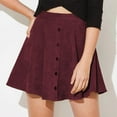 thumbnail image 2 of EDFBUYKRS Female Skirts Maxi Skirts for Women Fall 2026 2023 Women's Solid Corduroy Autumn Winter Skirt Fashion Button High Waist Umbrella Skirt for Women, 2 of 7
