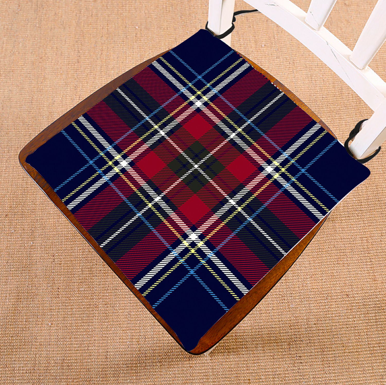ABPHQTO Checkered Diagonal Plaid Chair Pad Seat Cushion Chair Cushion