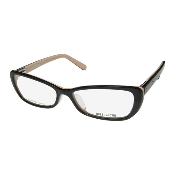 NEW BOBBI BROWN THE DEVIN WOMENS/LADIES CAT EYE FULL-RIM BLACK NUDE AUTHENTIC FAST SHIPPING CAT EYE FRAME DEMO LENSES 54-15-135 SPRING HINGES EYEGLASSES/EYE GLASSES
