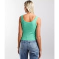 thumbnail image 4 of Billabong Women's Sun Lover Distressed Graphic Print Cropped Tank Top Tee T-Shirt (Small, Tropical Green), 4 of 5