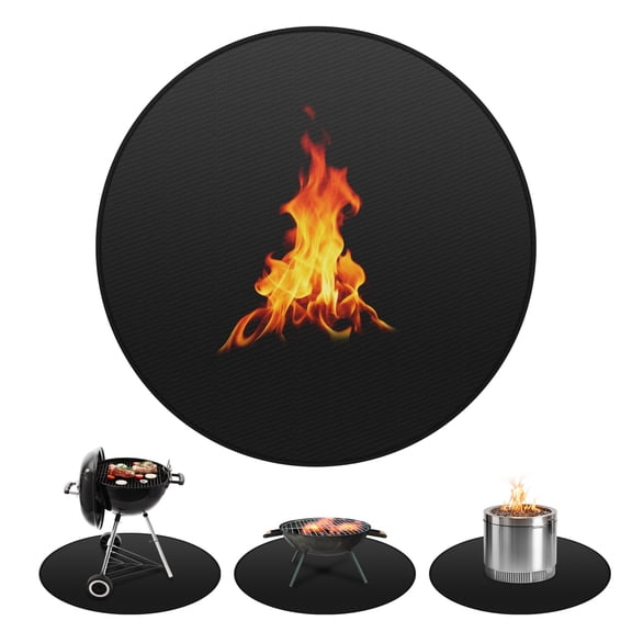 Round Fire Pit Mat, 48 Inch/ 121cm Fireproof Under Grill Mat for Outdoor Grill, Circular BBQ Pad for Deck & Patio
