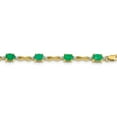 thumbnail image 2 of Emerald Yellow Gold Bracelet for Women with Diamonds 4.5 carat in 14K Gold Anniversary Gift for Wife, 2 of 7