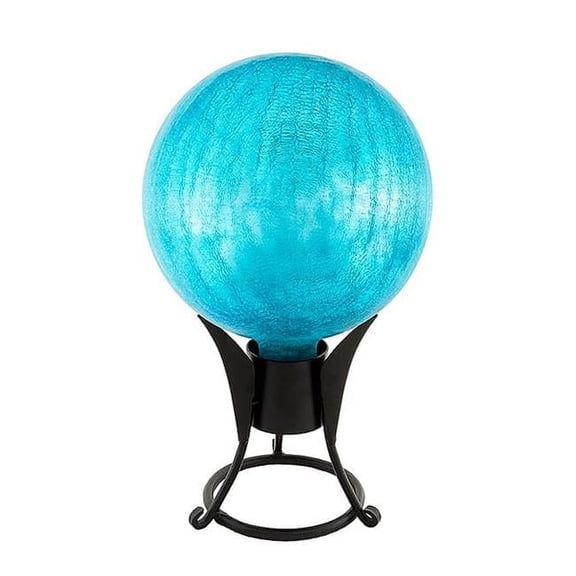 Achla  Gazing Globe Teal Crackle - Hand-blown Glass - 12in. Globe