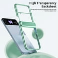 thumbnail image 5 of ELEHOLD for Samsung Galaxy Z Flip 4 Case, Slim Plating PC Transparent Hinge Protection Crystal Clear Rugged Phone Case for Samsung Galaxy Z Flip 4,Green, 5 of 7