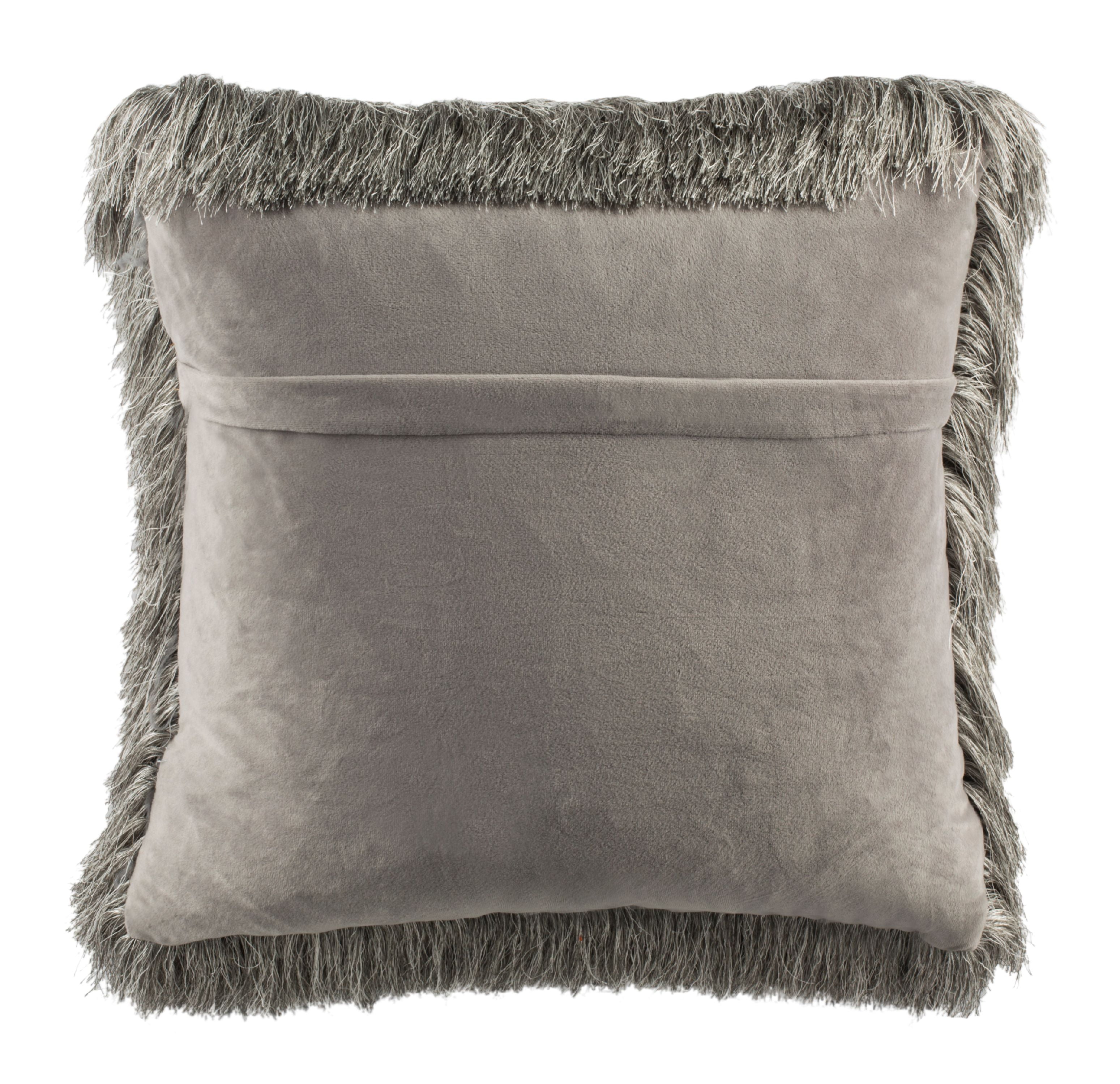 gray shag pillow