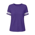 thumbnail image 5 of Maplenight Cotton Linen T Shirts for Women Color Block Crew Neck Short Sleeve Tees Casual Weekend Lightweight Shirts, 5 of 5