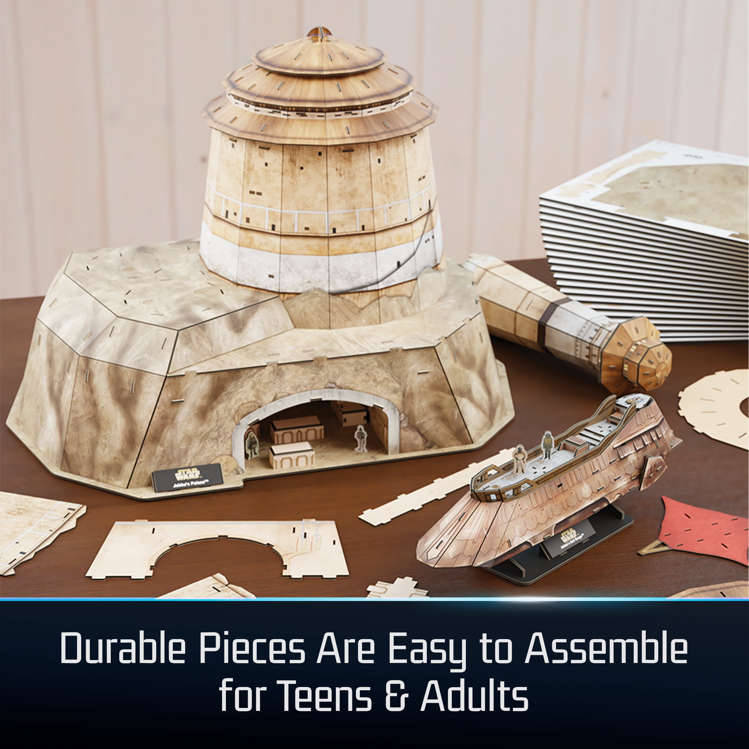 4D Build, Star Wars Jabba’s Palace 3D Model Kit, Star Wars Collectibles & Desk Décor, Adult Puzzles, Building Toys, 3D Puzzles for Adults & Teens, 340 Pieces, Gift Ideas for Ages 12 & Up
