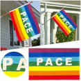 thumbnail image 2 of Outdoor Rainbow Peace Flag, Weatherproof Polyester, Rainbow Peace Letters Flag, Outdoor Banner Flag, 2 of 5