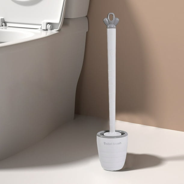 onlyliua Liquidación Cepillo de Baño con Émbolo para Inodoro, Cepillo de Pared, Cepillo Flexible, Cepillo Limpiador para Limpiar Esquinas y con Funda