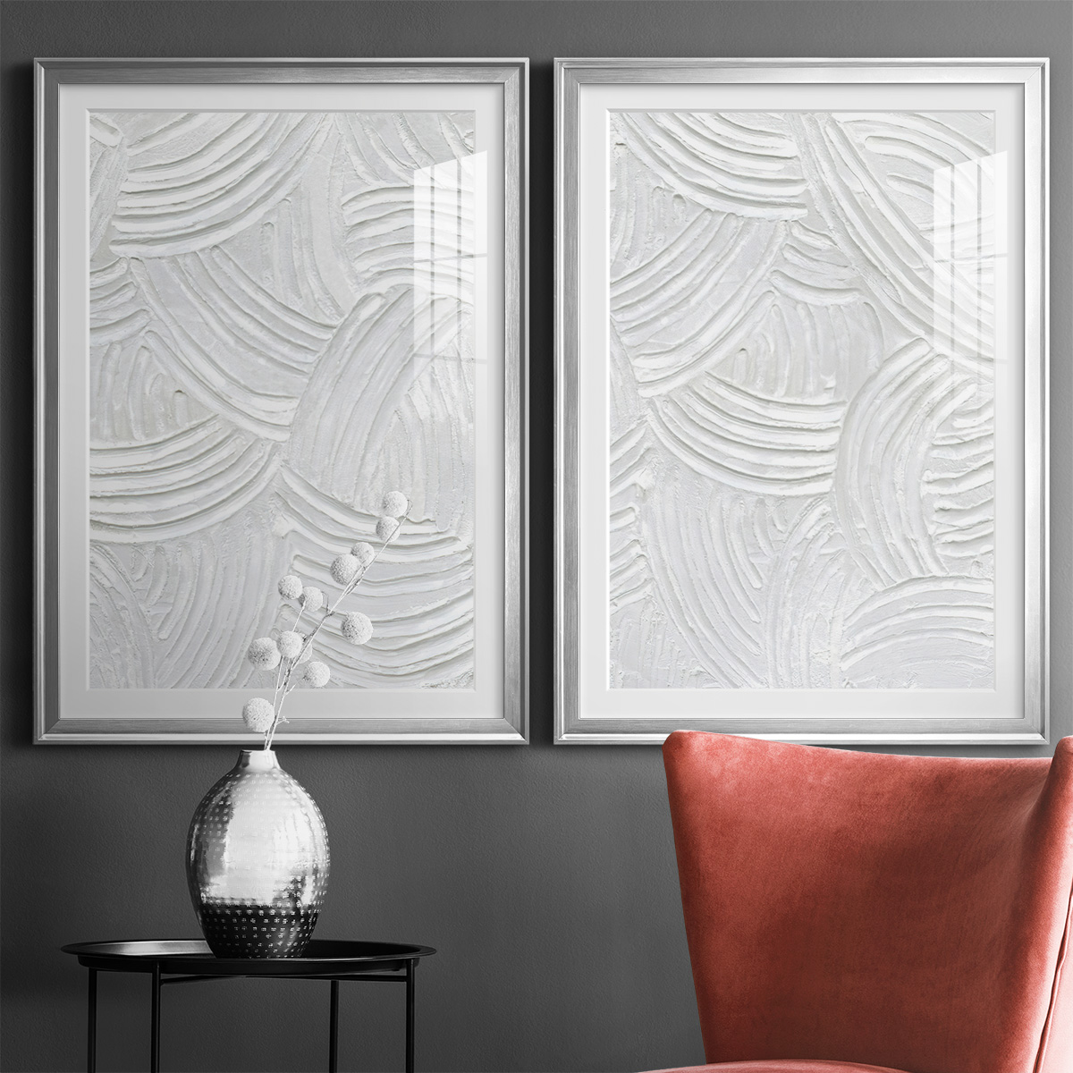 Wexford Home Sandstone Grooves I Premium Framed Print, 26.5" x 36.5" - Ready to Hang, Silver (Set of 2)