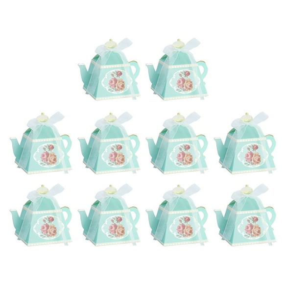 10Pcs Packaging Paper Box Smooth Edges Retro Paper Teapot Shape Vintage Candy Boxes for Party