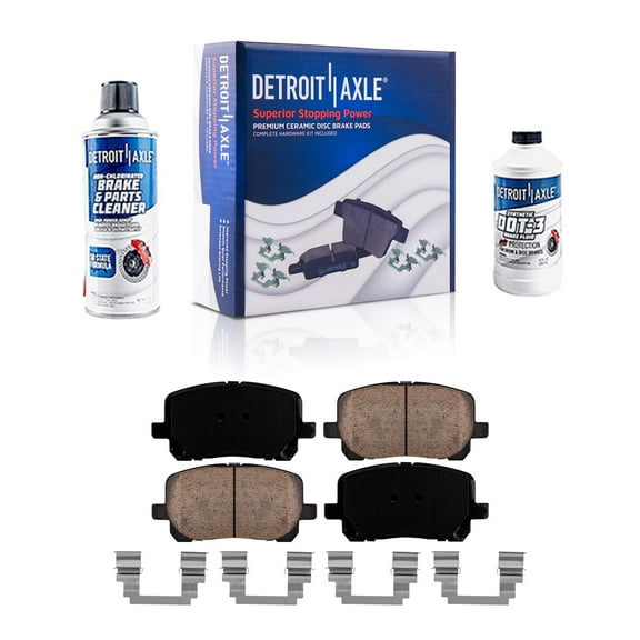 Detroit Axle - Front Ceramic Brake Pads w/Hardware Replacement for 2003-2008 Pontiac Vibe Toyota Corolla Matrix