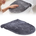 thumbnail image 5 of Solid Color Plush Toilet Lid Cover Elastic Washable Soft Bathroom Toilet Seat Cover Universal Fit Home Bathroom Decor, 5 of 8