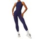 thumbnail image 1 of Mono de entrenamiento sin mangas for mujer con cremallera mameluco pantalones cortos V espalda Scrunch sexy mono de entrenamiento de una pieza, 1 of 7