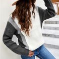 thumbnail image 3 of Vedolay Womens Tops Womens 2023 Lantern Long Sleeve Crewneck Sweater Casual Solid Color Pullover Tops,Gray S, 3 of 5