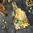 thumbnail image 4 of Rose Cutting Board, Grunge Psychedelic Floral Motif with Dated Retro Dark Lace Boho Patterns, Decorative Tempered Glass Cutting and Serving Board, Wine Bottle Shape, Pink Green Cream, by Ambesonne, 4 of 4