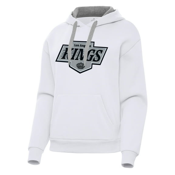 Women's Antigua White Los Angeles Kings Victory Pullover Hoodie