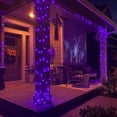 thumbnail image 3 of 2 Pack Purple Solar Halloween Lights,320 LED 104.6ft Solar String Lights Outdoor Waterproof,8 Modes Outdoor String Lights Solar for Christmas Tree Gardens Party Xmas Halloween Outdoor Decoration, 3 of 7