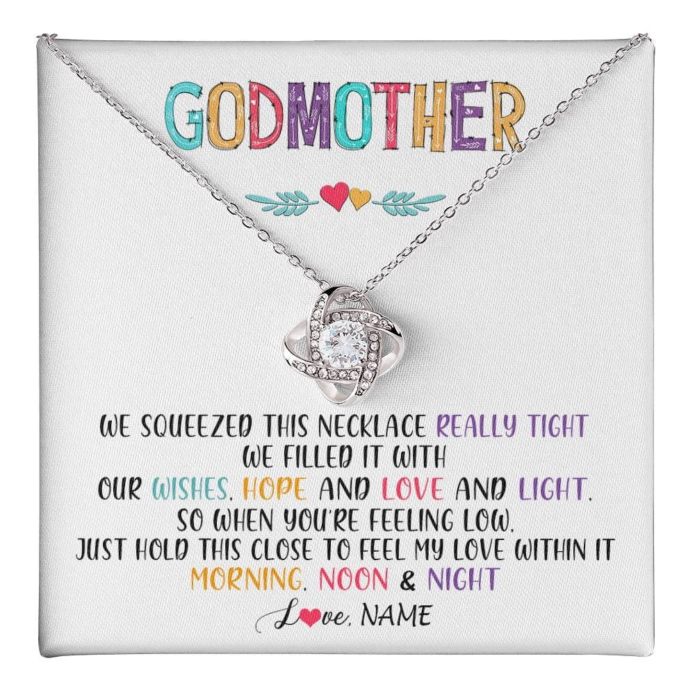To My Godmother Necklace From Niece We Squeezed This Necklace Godmother Birthday Mothers Day Christmas Customized Gift Box Message Card