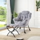 thumbnail image 2 of Moderno Lounge Lazy Chair con Ottoman Plush Gris Accent Armchair con Footrest y Side Pocket para Living Sala cm de Profundidadormitorio cm de Profundidadorm y Oficina, 2 of 7