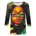 thumbnail image 4 of Xdegoge My Order History online July 4Th Shirts for Women Crewneck Ladies 3/4 Sleeve Tops American Flag Shirt Graphic Tops Plus Size Graphic Tees Shirts for Summer LiquidacióN De Ropa 1 Dollar, 4 of 5