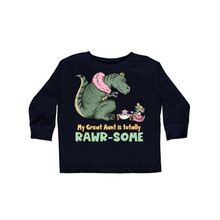 

Inktastic My Great Aunt Is Totally Rawr-Some Tea Rex Party Gift Toddler Boy or Toddler Girl Long Sleeve T-Shirt