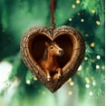 thumbnail image 2 of Summercome Animal Christmas Ornament, Heart-Shape Forest Christmas Ornaments, 2D Forest Animal Decoration, Hanging Woodland Pendant for Xmas Tree, Hanging Ornament Home Party Decor, Horse, 2 of 6