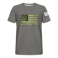 thumbnail image 3 of Shirts for Men Short Sleeve Round-Neck Independence Day Print Casual Shirts Dark Gray XXL, 3 of 5