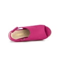thumbnail image 4 of BLISSFUL STEP Women's Espadrilles Platform Heel Wedges Sandals Hot Pink 7, 4 of 7
