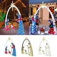 thumbnail image 2 of Lighted Outdoor Christmas Decoration Nativity Scene, Lighted Christmas Decor Set for Lawn and Home Holiday Party with Lights, Ground Stakes and Zip Ties, White, 5ft, 2 of 6
