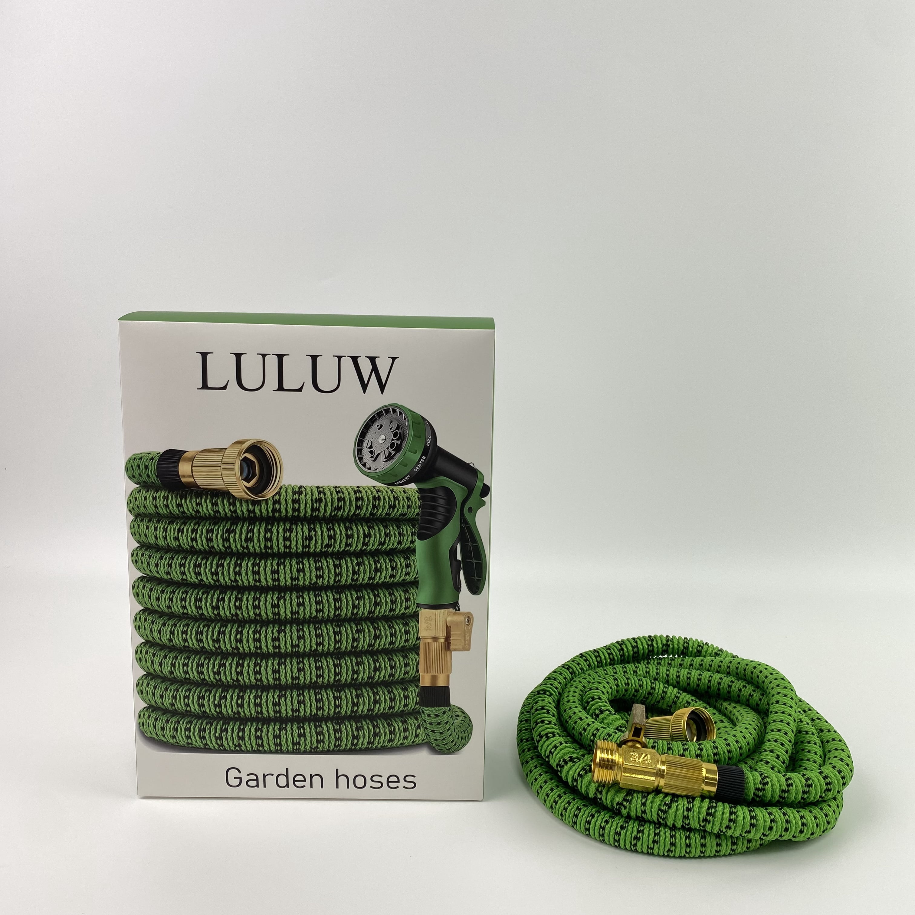 LULUW Garden hoses,Expandable Garden Hose 75 ft  - Lightweight, Durable, Flexible, 75 feet Expanding Garden Hose(Green Black)