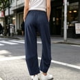 thumbnail image 4 of Otvok Women Comfort Daily Wear Bottoms, Wrinkle Resistant Elastic Waist Wide Leg Travel Pants with Pockets, 4 of 7