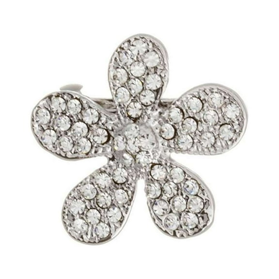 Athra Women's Flower Hair Clip, Metal  Clear Crystal,OS - US