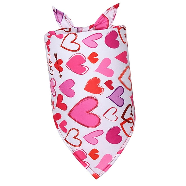 Baberos triangulares para perros, bufanda para mascotas, pañuelo, accesorios de disfraz para mascotas, toalla de Saliva para gato para el Día de San , corazón