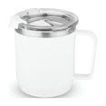 thumbnail image 1 of Vaccum Insulated Stainless Steel Coffee Mug With Handle - White, 350ml | Premium Clear Cap Mug With Lid Flip Top - Leakproof Travel Coffee Mugs, Tea Cup | Easy To Clean, Freezer Safe, Non-slip, 1 of 5