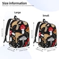 thumbnail image 4 of Balery Various Mushrooms Vintage Canvas Backpack for Men and Women - Large Capacity, Durable Travel Laptop Bag for School, Work, Hiking, and Outdoor Activities, 4 of 7