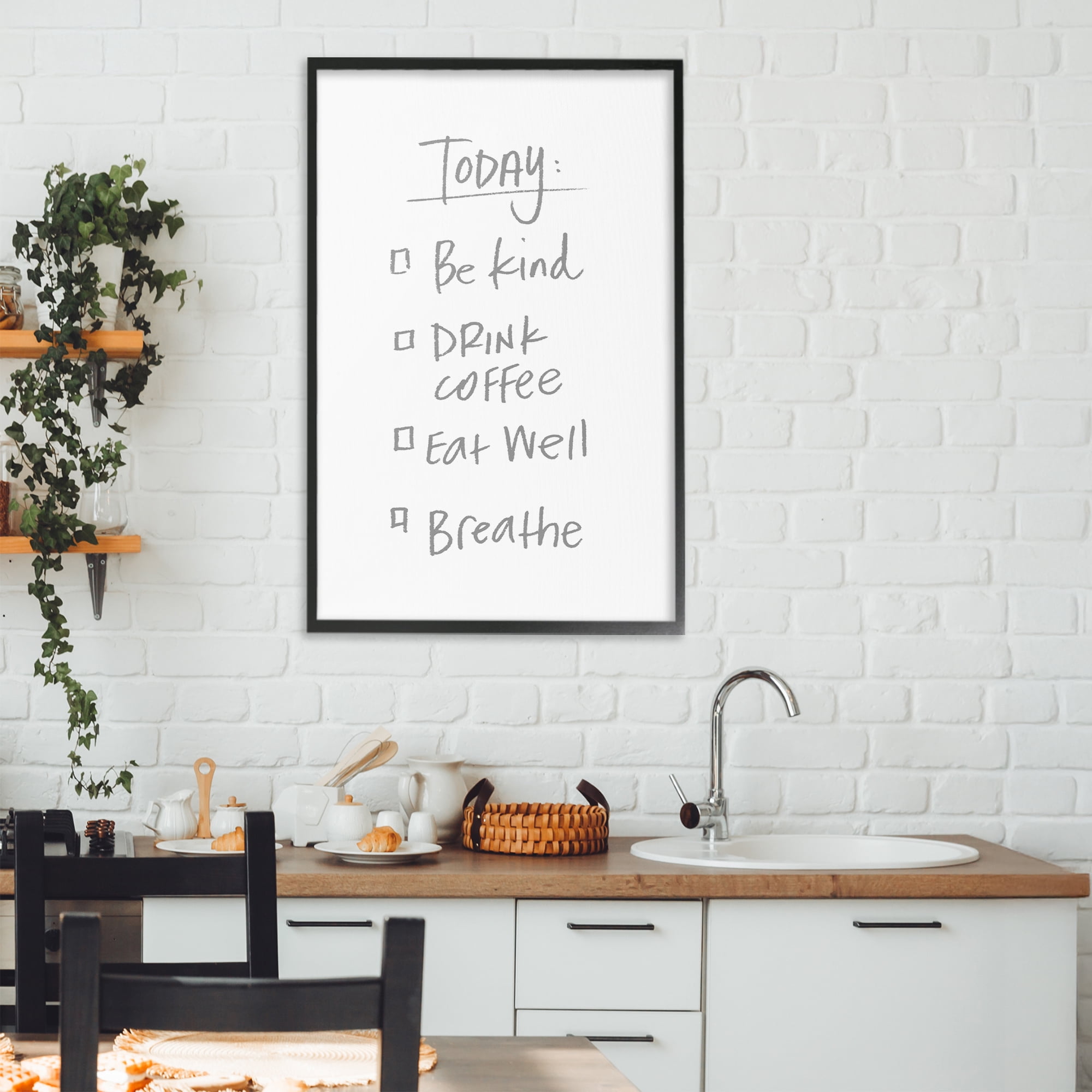 Stupell Industries Simple Today's Checklist Black Framed Giclee Art, design by SD Graphics Studio