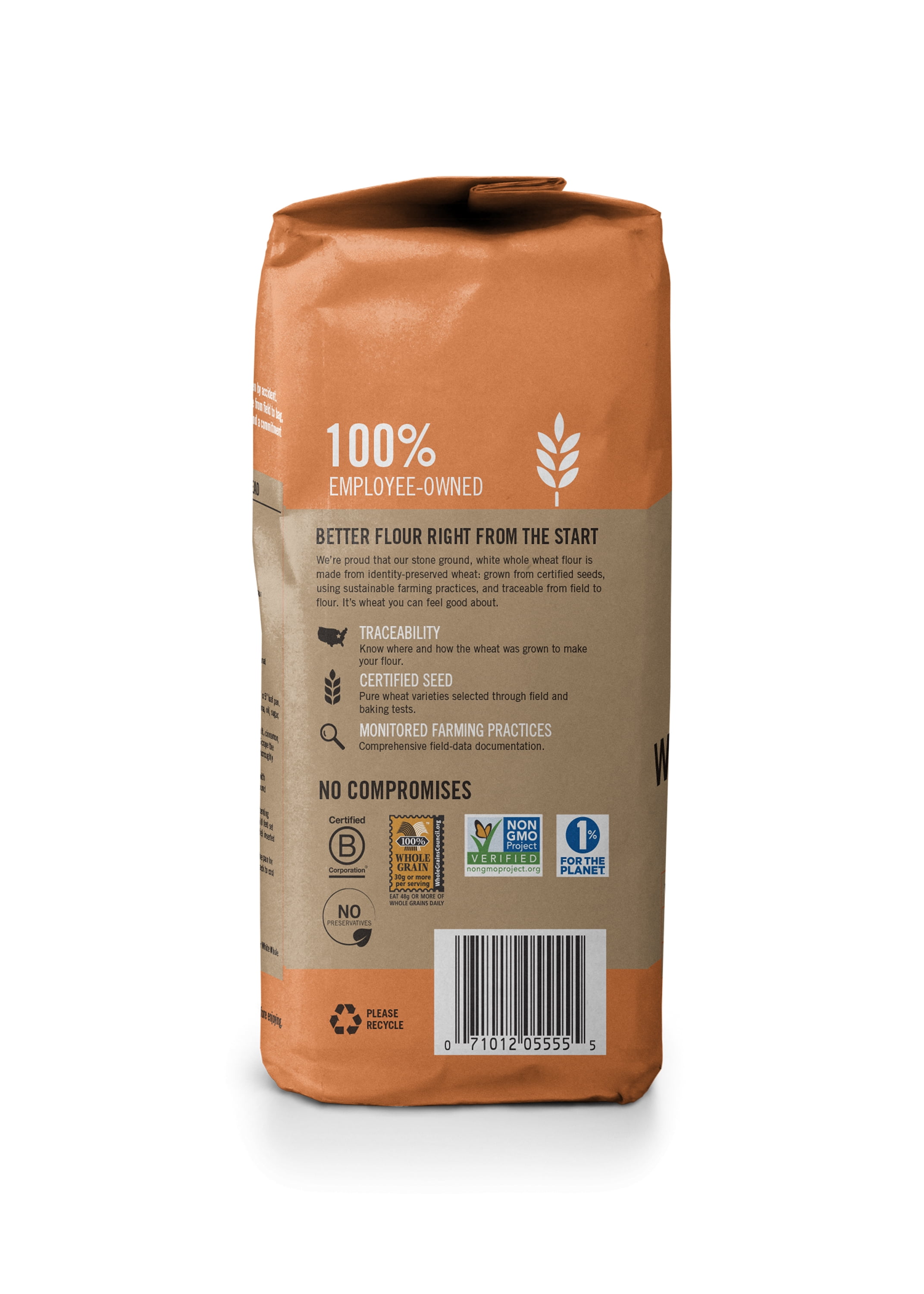 King Arthur White Whole Wheat Flour - 80 Ounce Bag Of 100% American Wheat