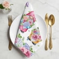 thumbnail image 2 of Spring Gnomes Cloth Napkins, Botanical Rose Flower Leaves Butterfly Washable and Reusable Dinner Napkins Set of 8, Table Napkin for Kitchen Party Birthday Wedding Hotel Housewarming 20"x20", 2 of 9