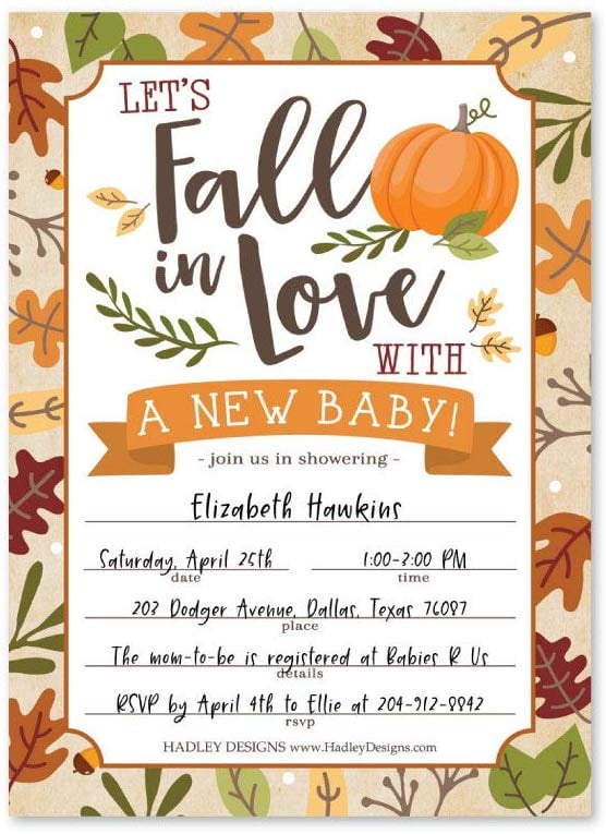 fall themed baby shower invites